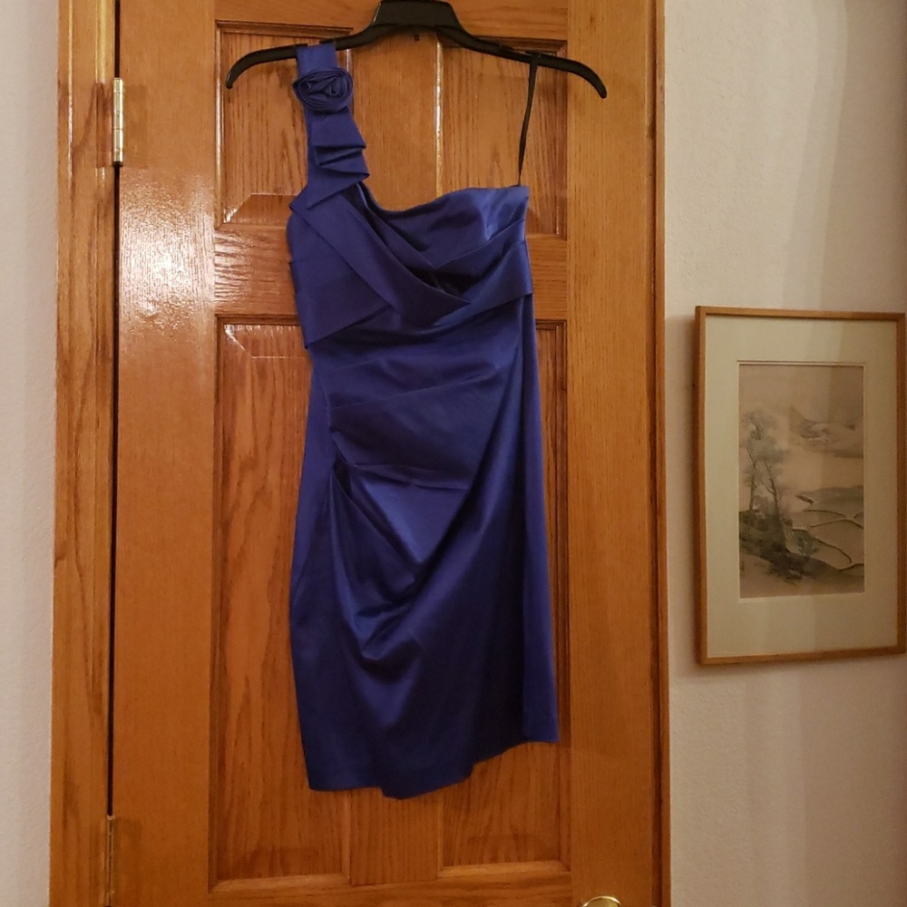 Royal blue one shoulder dress
